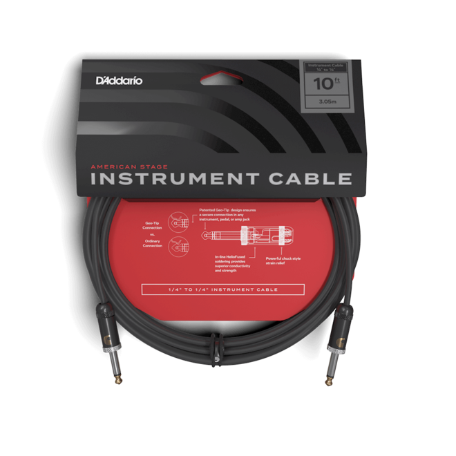 D'Addario 10' American Stage Instrument Cable