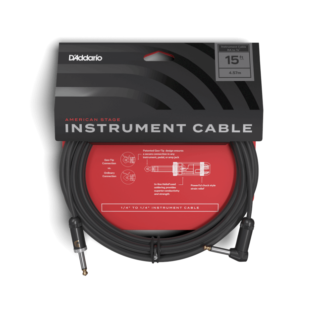 D'Addario 20' American Stage Instrument Cable, RA
