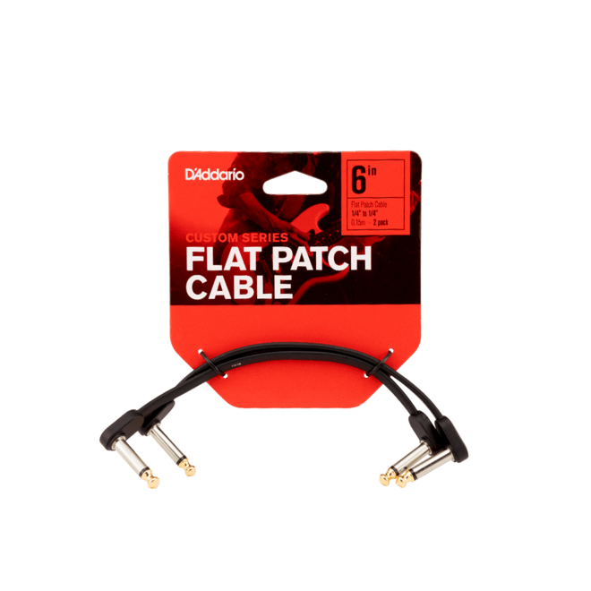 D'Addario 6” Right-Angle Flat Patch Cable (2 Pack)