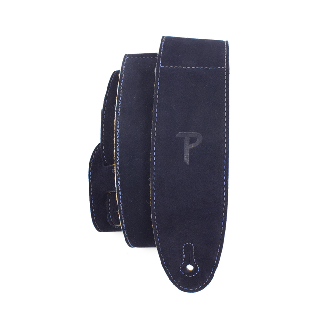 Perri’s 2.5" Soft Suede Guitar Strap w/Soft Backing & Furry Sheep Skin Pad, Navy