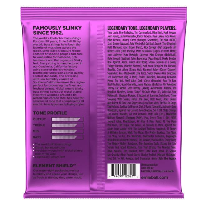 Ernie Ball 2821 Power Slinky Nickel Wound Bass Guitar Strings, 5-String, 50-135