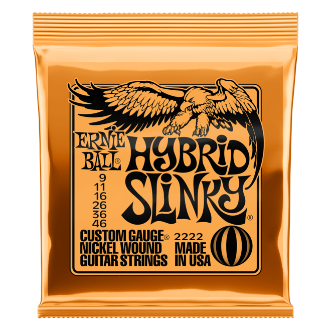 Ernie Ball 2222 Hybrid Slinky Nickel Wound Electric Guitar Strings, 9-46