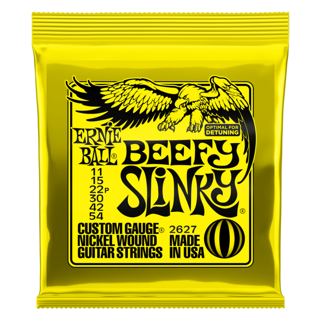 Ernie Ball 2627 Beefy Slinky Nickel Wound Electric Guitar Strings, 11-54