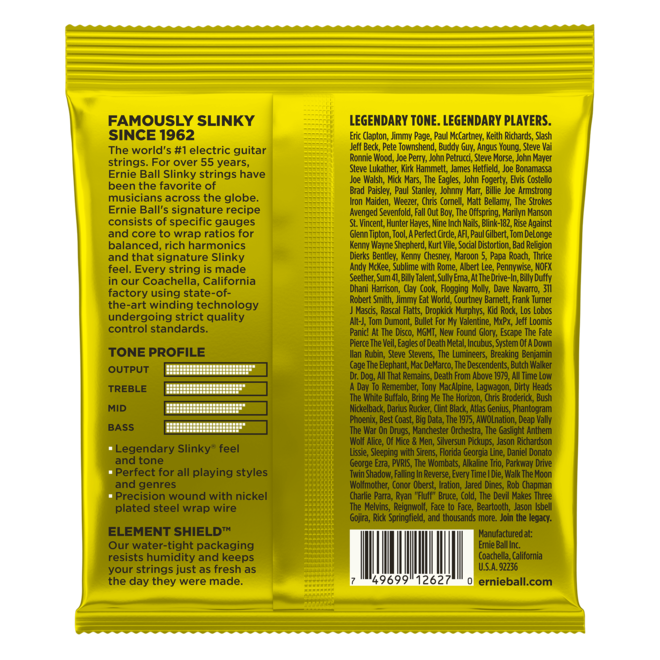 Ernie Ball 2627 Beefy Slinky Nickel Wound Electric Guitar Strings, 11-54