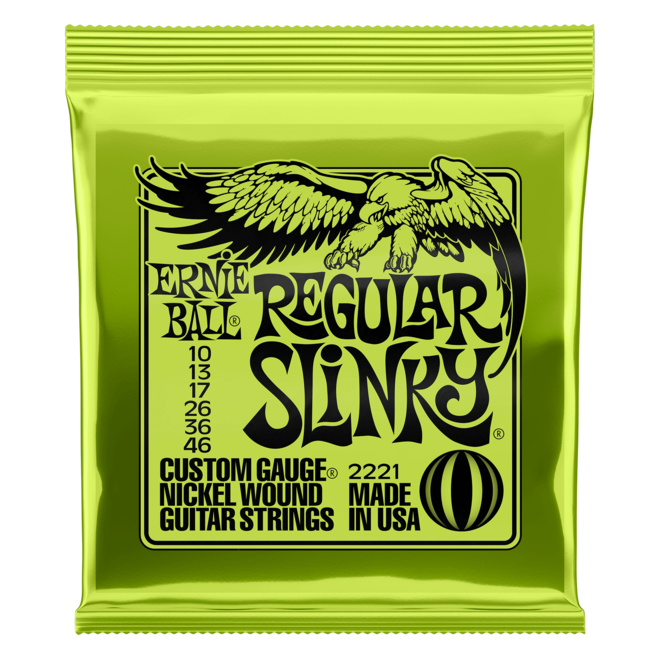 Ernie Ball 2221 Regular Slinky Nickel Wound Electric Guitar Strings, 10-46