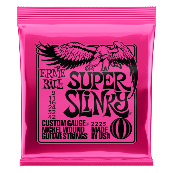 Ernie Ball 2223 Super Slinky Nickel Wound Electric Guitar Strings, 9-42