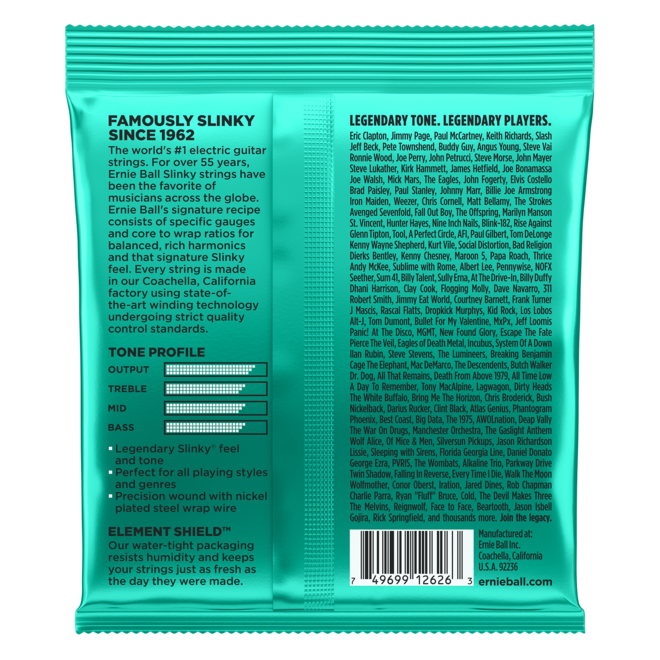 Ernie Ball 2626 Not Even Slinky Nickel Wound Electric Guitar Strings, 12-56