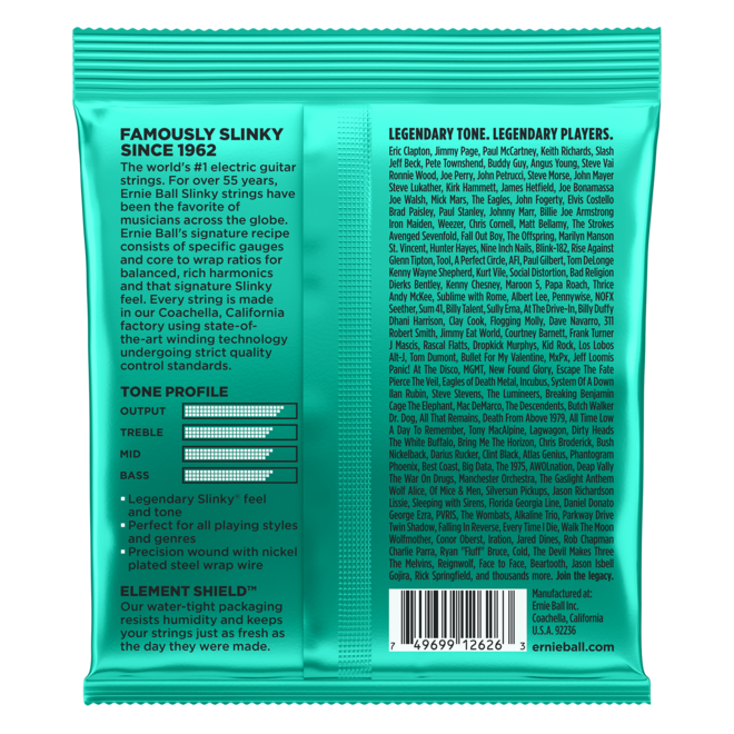 Ernie Ball Not Even Slinky Nickel Wound Electric Guitar Strings, 12-56