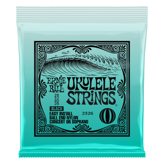 Ernie Ball 2326 Nylon Concert/Soprano Ukulele Strings, Ball End, Black
