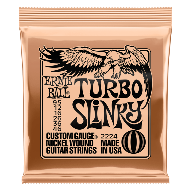 Ernie Ball 2224 Turbo Slinky Nickel Wound Electric Guitar Strings, 9.5-46
