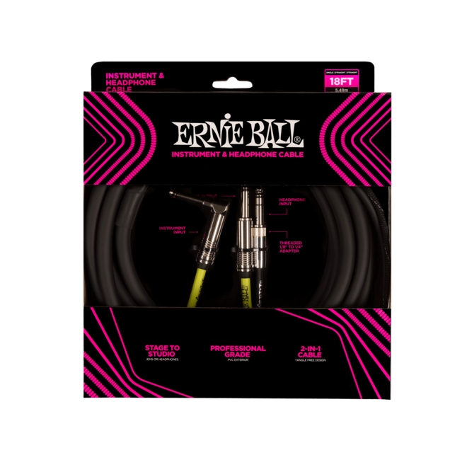 Ernie Ball 6411EB Instrument and Headphone Cable
