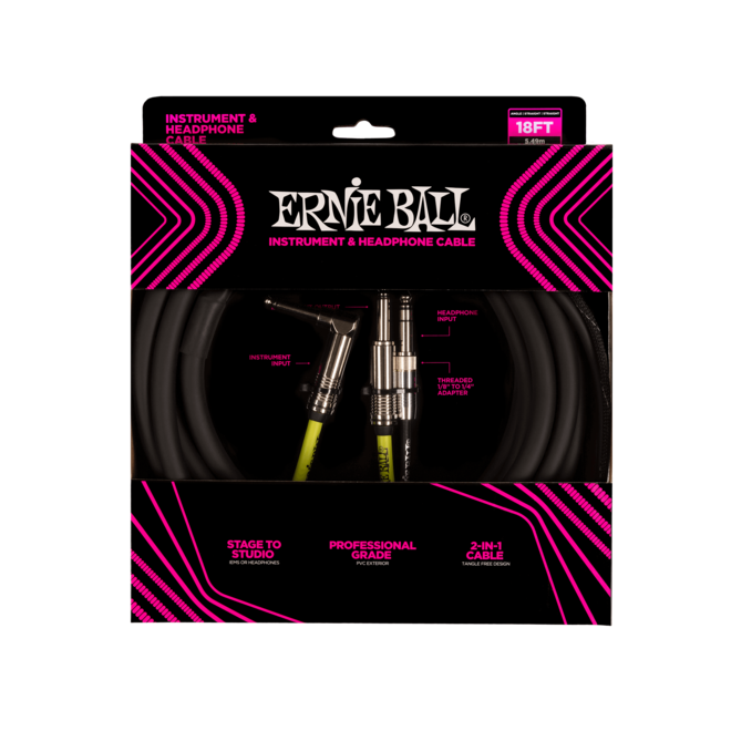 Ernie Ball 6411EB Instrument and Headphone Cable