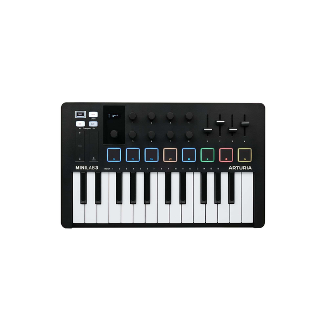 Arturia MiniLab 3 25-Key Universal MIDI Controller, Black