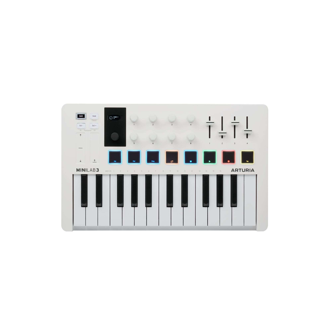Arturia MiniLab 3 Portable 25-Key MIDI Controller, White