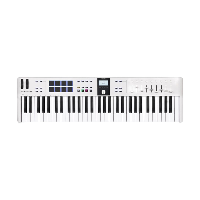 Arturia KeyLab Essential 61 mk3 Universal MIDI Keyboard Controller, White