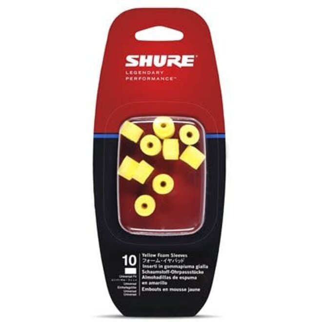Shure EAYLF1-10 Yellow Foam Sleeves for Earphones
