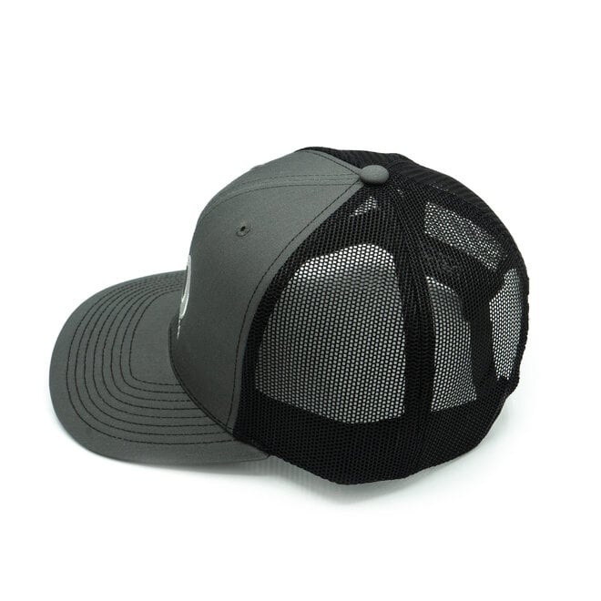 JB Music Co. Mesh Back Trucker Hat, Grey/Black, Embroidered Original Logo