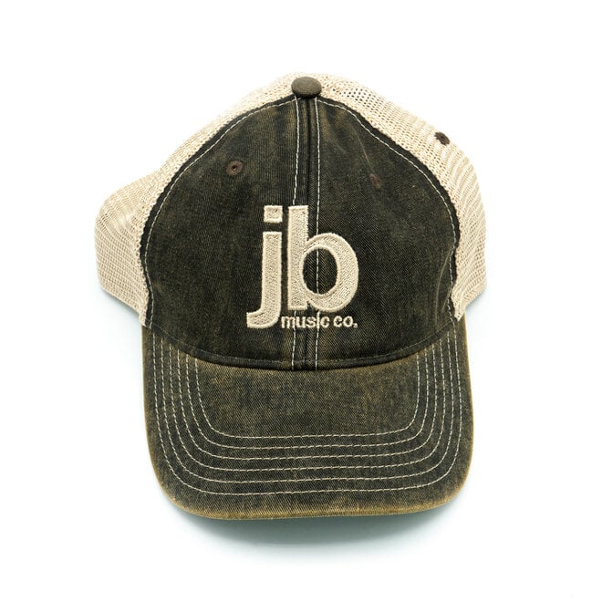 JB Music Co. Mesh Back Dad Hat, Black/Khaki, Embroidered Original Logo