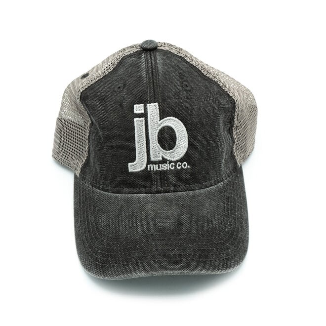 JB Music Co. Mesh Back Dad Hat, Black/Grey, Embroidered Original Logo