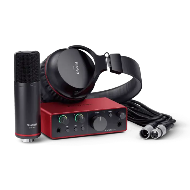 Focusrite Scarlett Solo Studio 4th Gen Recording Bundle w/Condenser Microphone & Headphones
