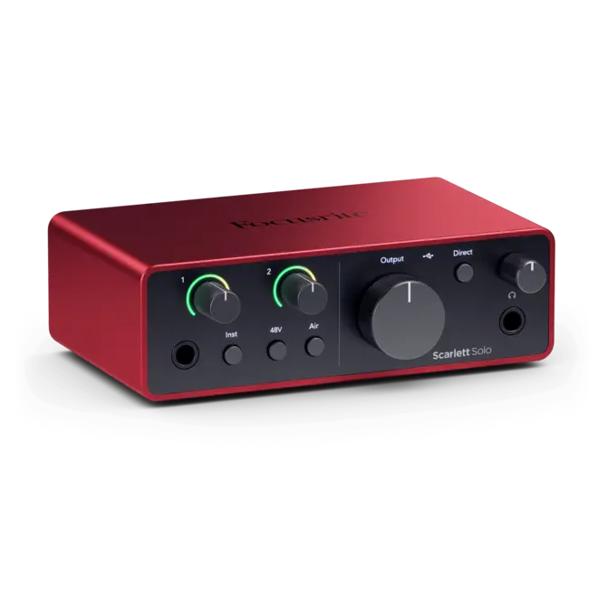 Focusrite Scarlett Solo 4th Gen Studio Recording Bundle, w/Condenser Microphone & Headphones