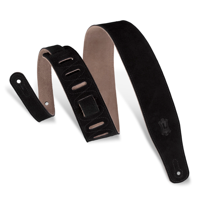Levy's Simply Suede Series 2.5" Suede Guitar Strap, Black