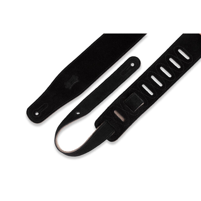 Levy's Simply Suede Series 2.5" Suede Guitar Strap, Black