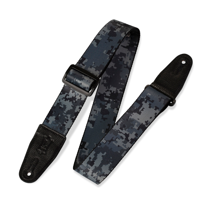 Levy’s Graphic Waves Series 2" Polyester Guitar Strap, Black Blue Digital Camo