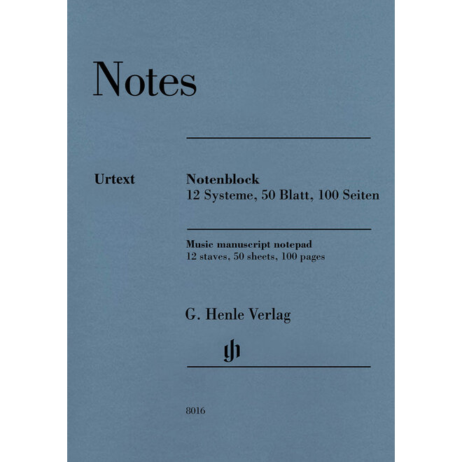 Henle Urtext Music Manuscript Notepad
