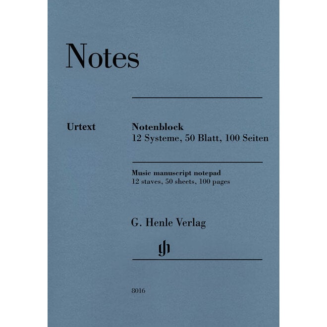 Henle Urtext Music Manuscript Notepad