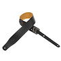 Levy's Streamline Leather Series 2.5" Top Grain Leather Guitar Strap, Black