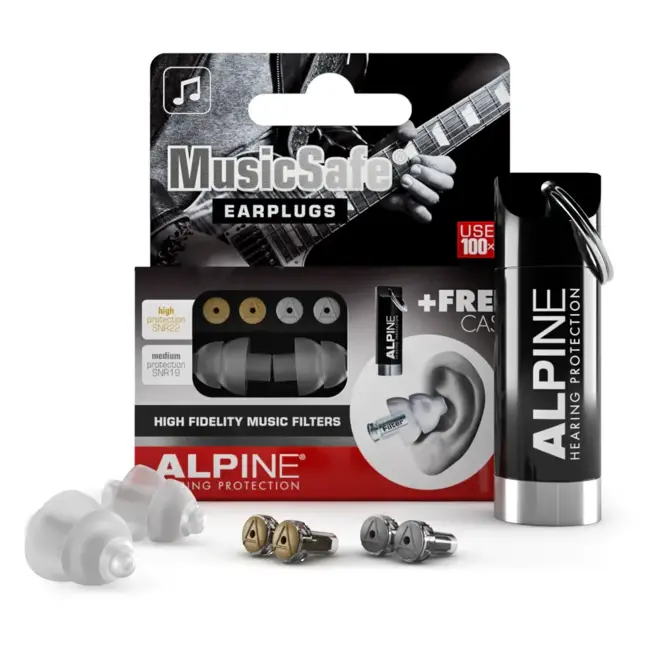 Alpine MusicSafe Earplugs, w/Medium & High Interchangeable Filters