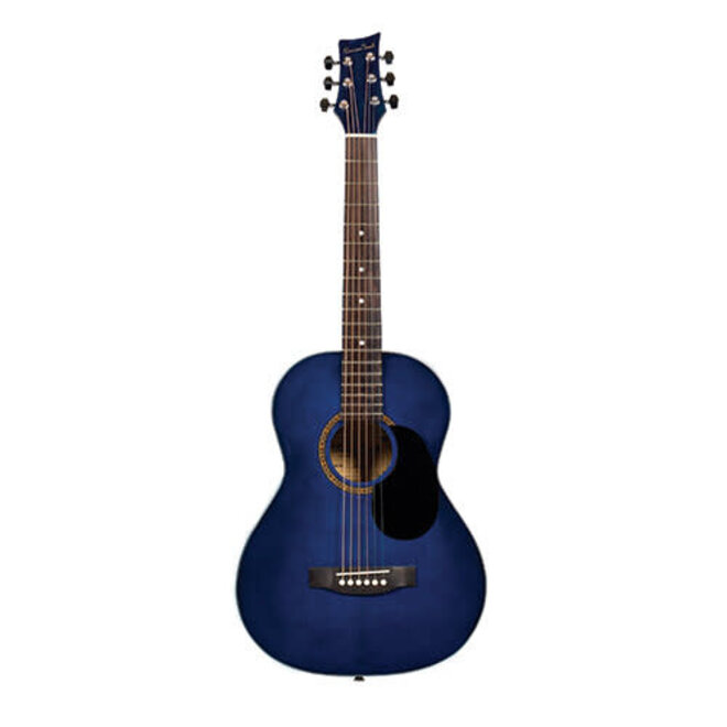 BeaverCreek BCTD601 3/4 Size Acoustic Guitar, Transparent Blue w/Gigbag