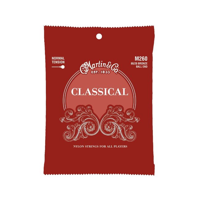 Martin M260 80/20 Bronze Classical Guitar Strings w/Ball End, Normal Tension