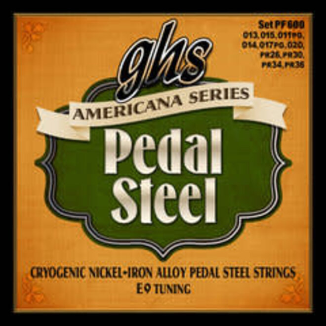 GHS PF600 Americana Series Pedal Steel Guitar Strings, E9 Tuning