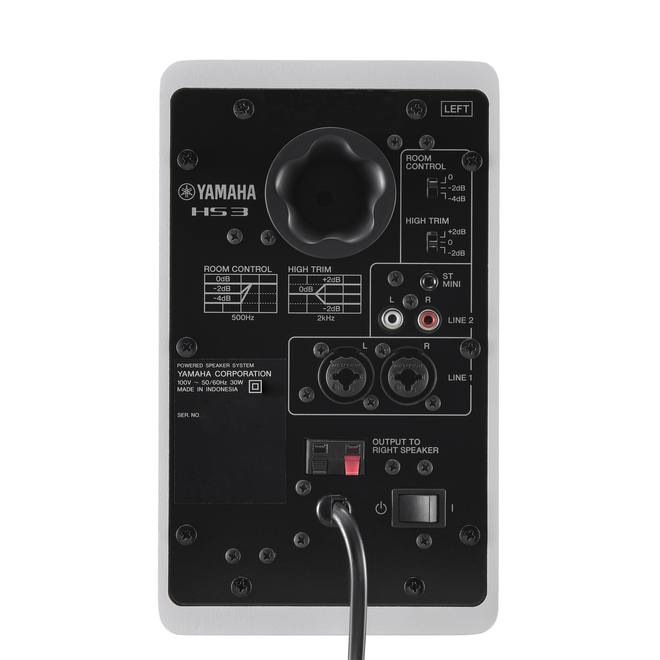 Yamaha HS3 Powered Studio Monitor, 3.5”, White
