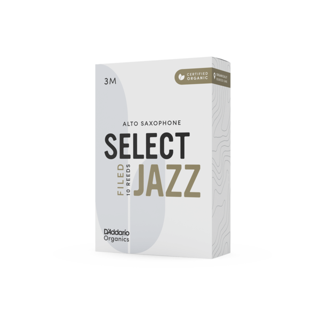D'Addario Woodwinds Organic Select Jazz Filed Alto Sax Reeds, 3M (10 Pack)