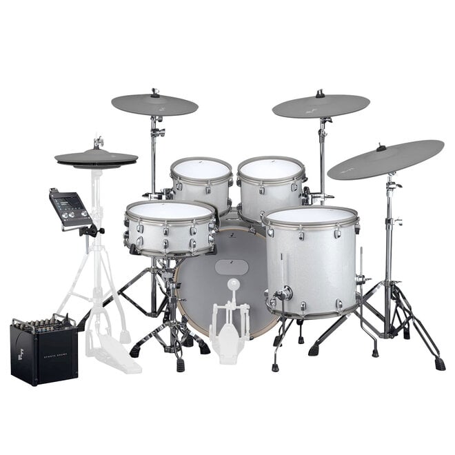EFNOTE PRO 701 Traditional Digital Drum Set, White Sparkle