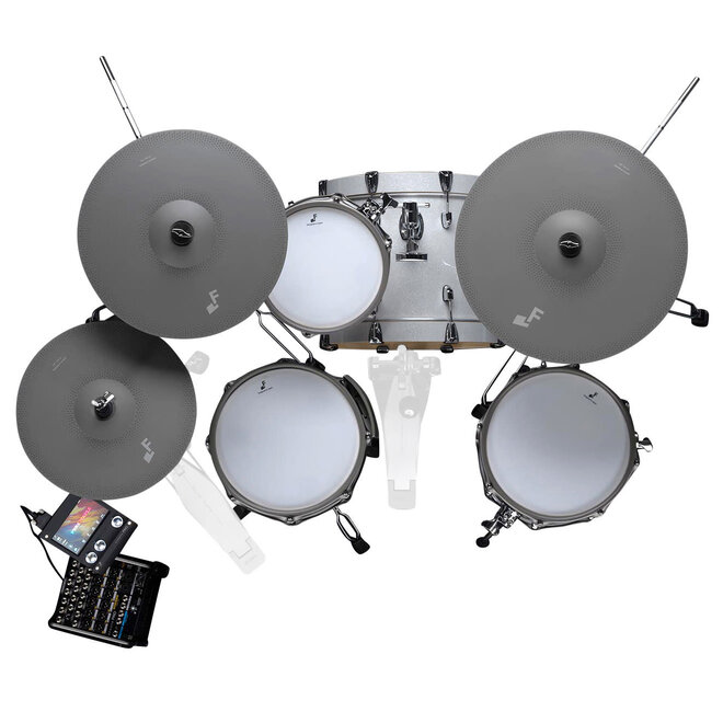 EFNOTE PRO 500 Standard Digital Drum Set, White Sparkle