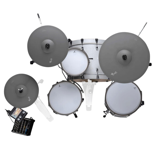 EFNOTE PRO 700 Standard Electronic Drum Set, White Sparkle