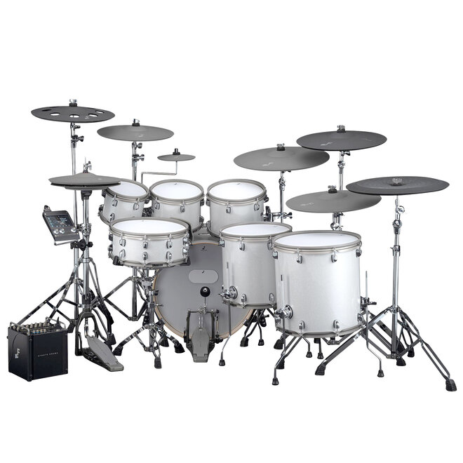 EFNOTE PRO 707 Complete Digital Drum Set, White Sparkle