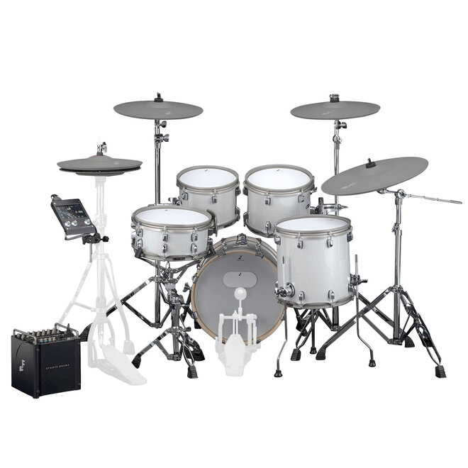 EFNOTE PRO 501 Traditional Electronic Drum Set, White Sparkle
