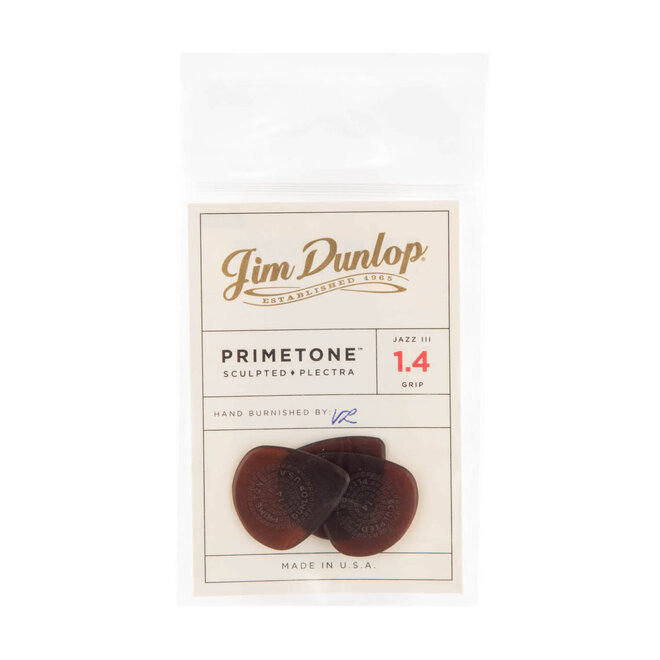 Jim Dunlop Primetone Jazz III Grip Guitar Picks, 1.4 (3 Pack)