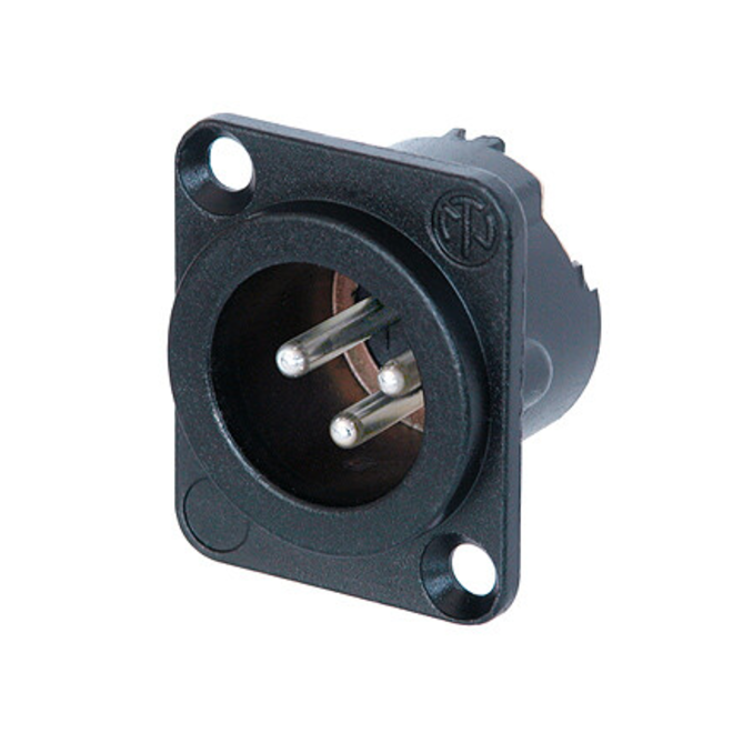 Neutrik Male XLR Panel Jack, Black