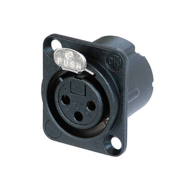 Neutrik NC3FD-LX-BAG Female XLR Panel Jack, Black