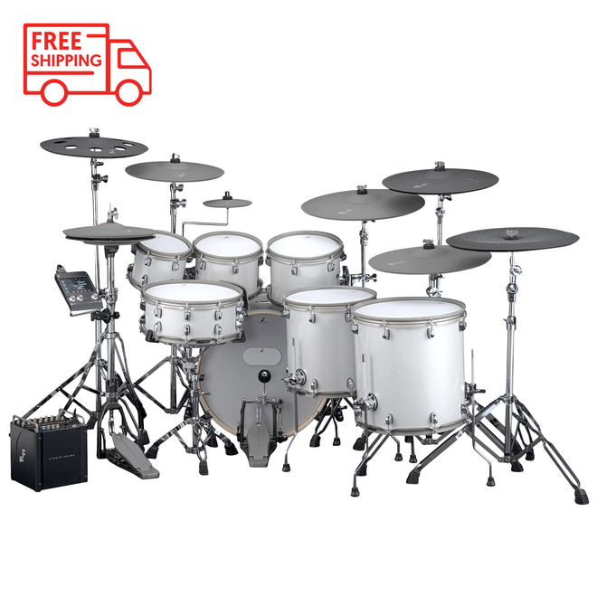 EFNOTE PRO 707 Complete Set Digital Drum Kit, White Sparkle