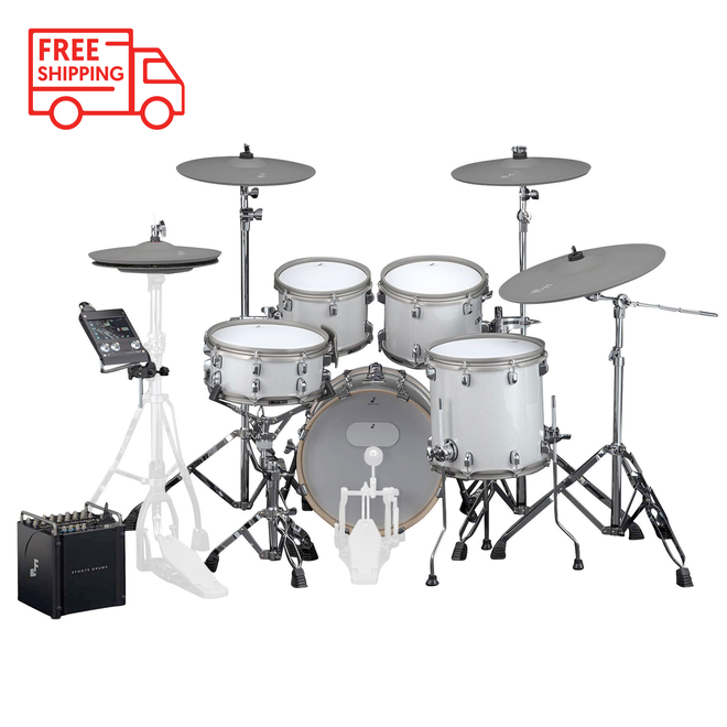EFNOTE PRO 501 Traditional Digital Drum Set, White Sparkle