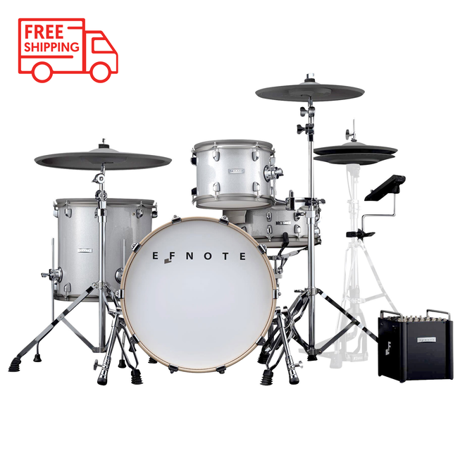 EFNOTE PRO 700 Standard Digital Drum Set, White Sparkle