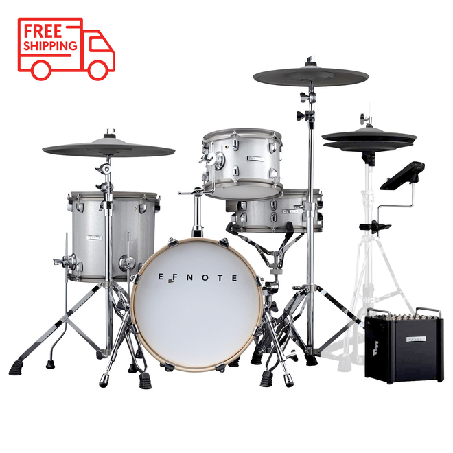 EFNOTE PRO 500 Standard Electronic Drum Set, White Sparkle