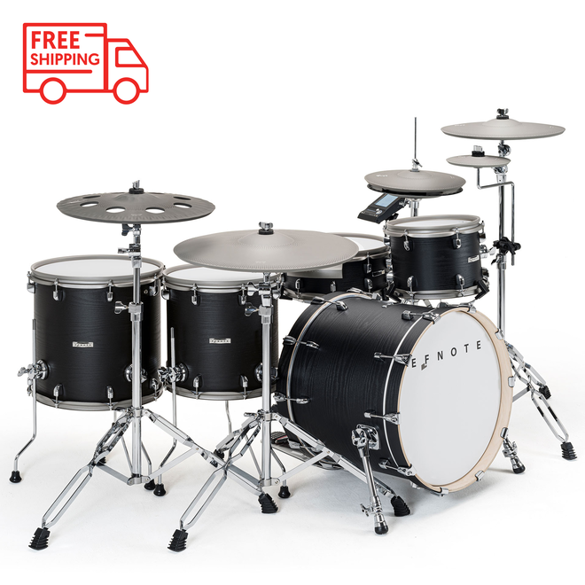 EFNOTE 7X Electronic Drum Set, Black Oak